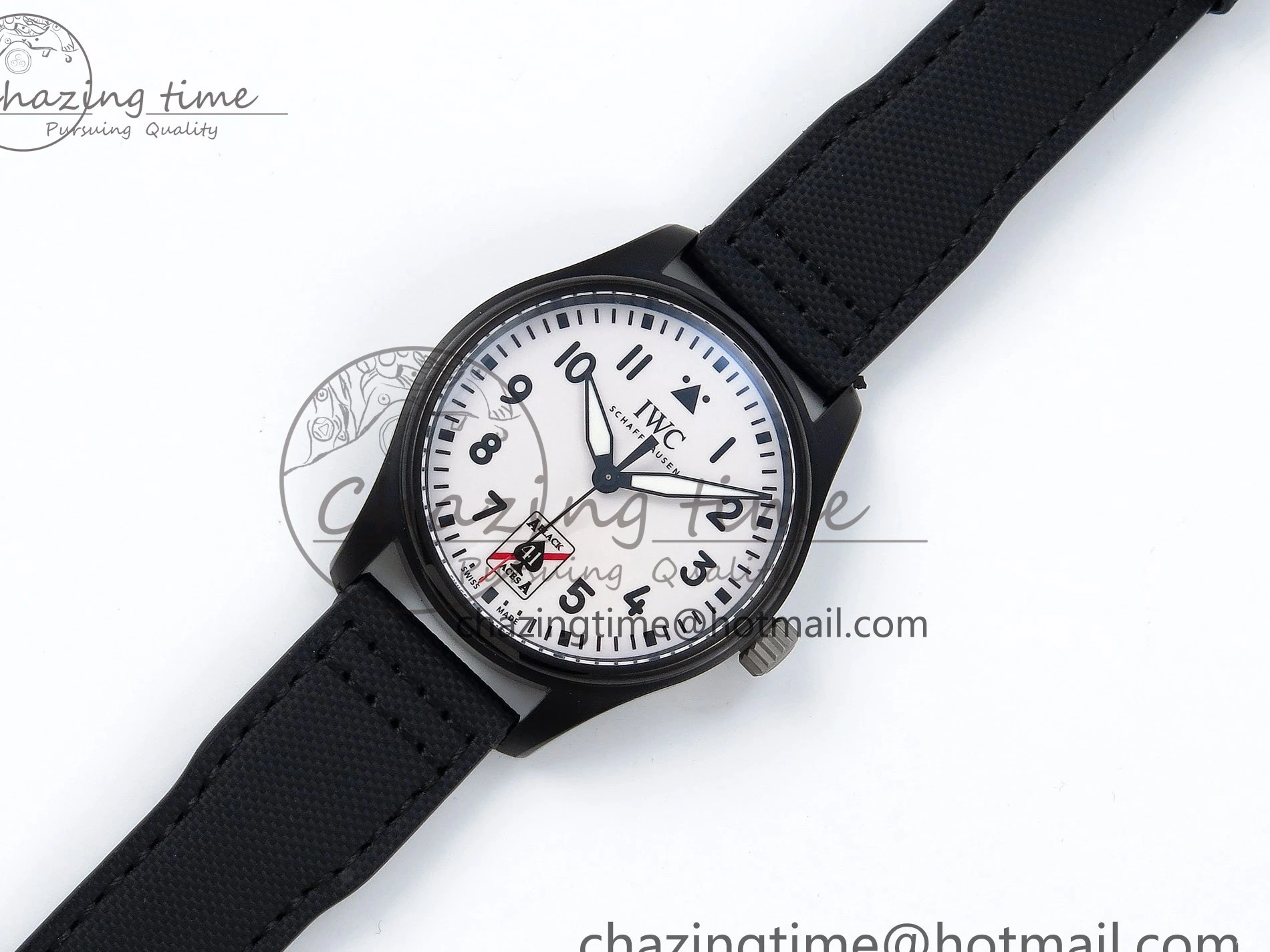 MIROTIME 0129 Pilot Black Ace BLSF 1:1 Best Edition White Lume Dial on Black Nylon Strap MIYOTA OnTrend 7021